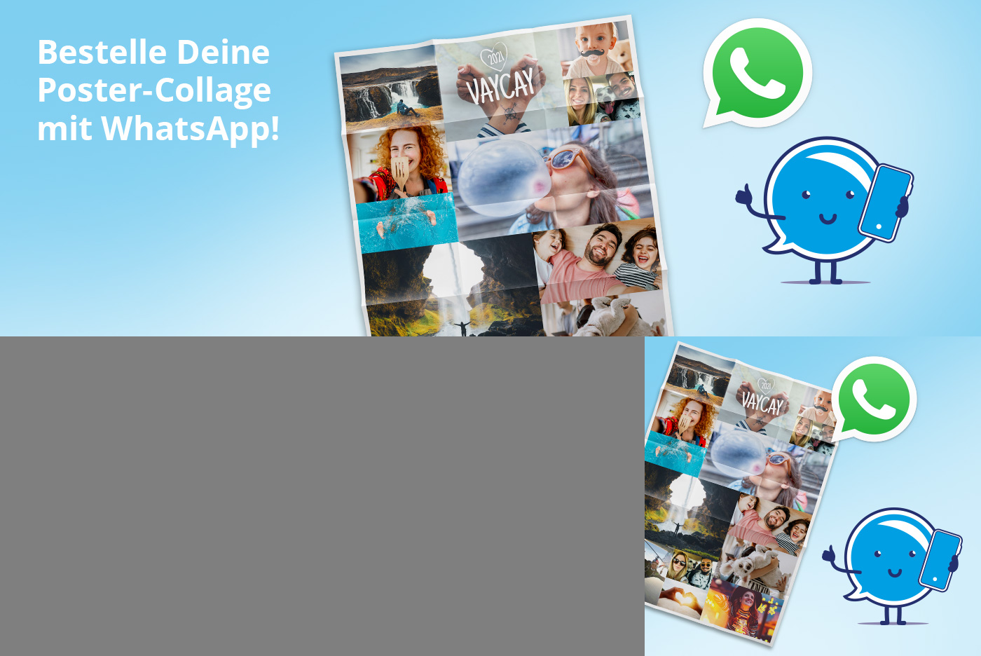 Deine Poster-Collage mit WhatsApp bestellen!