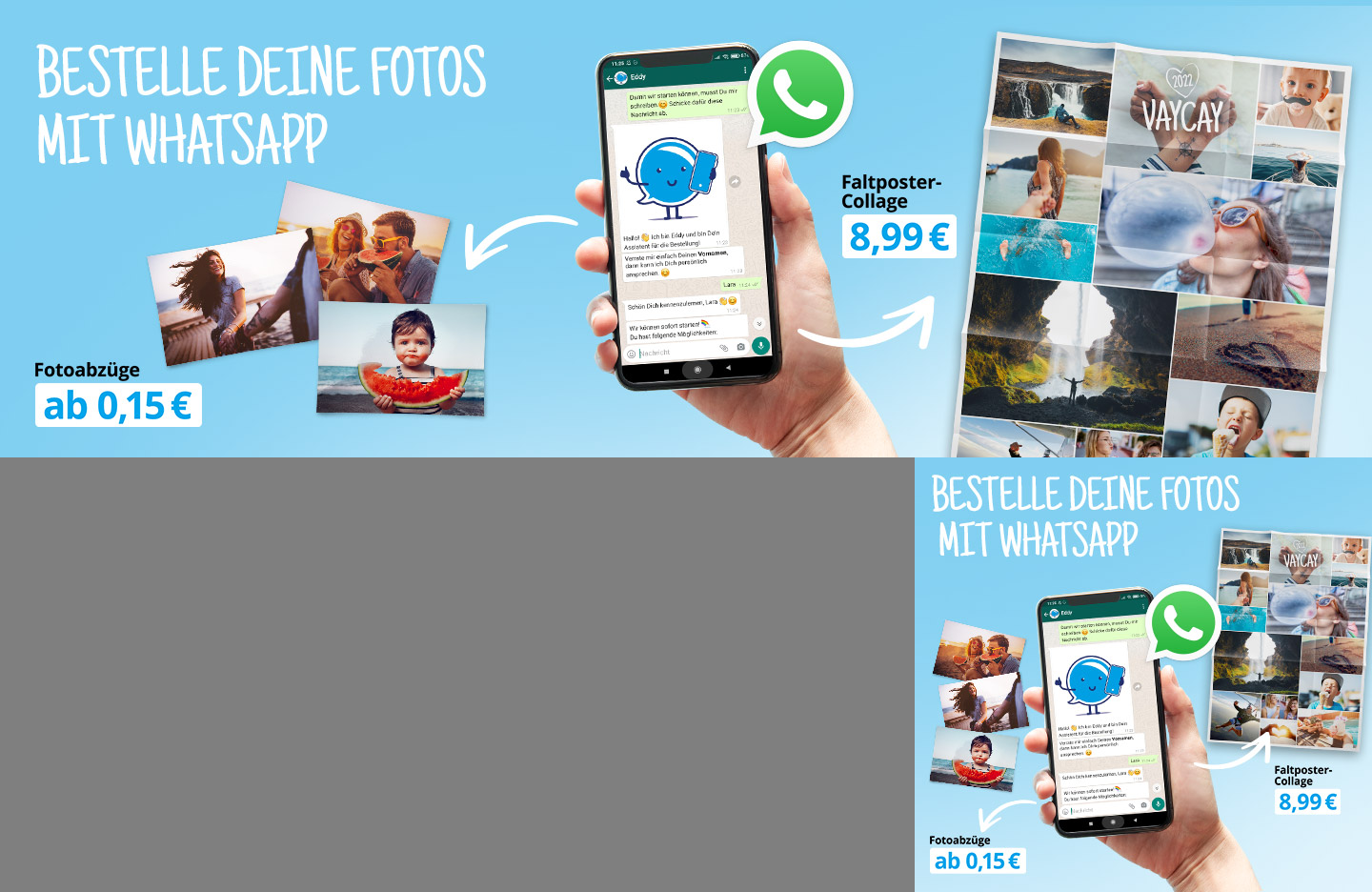 Deine Poster-Collage mit WhatsApp bestellen!